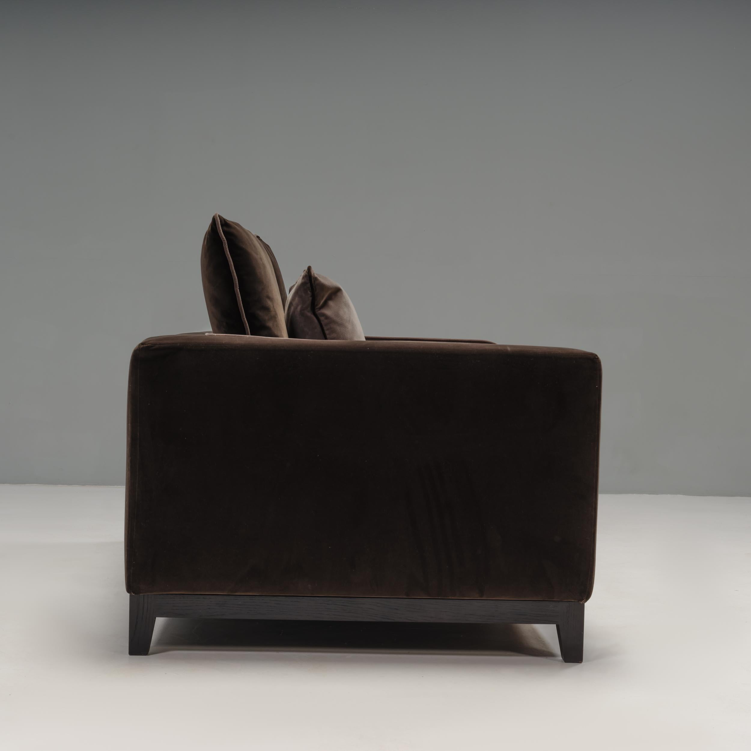 European Antonio Citterio for B&B Italia Maxalto Grey Velvet Two Seat Sofa, 2013 For Sale