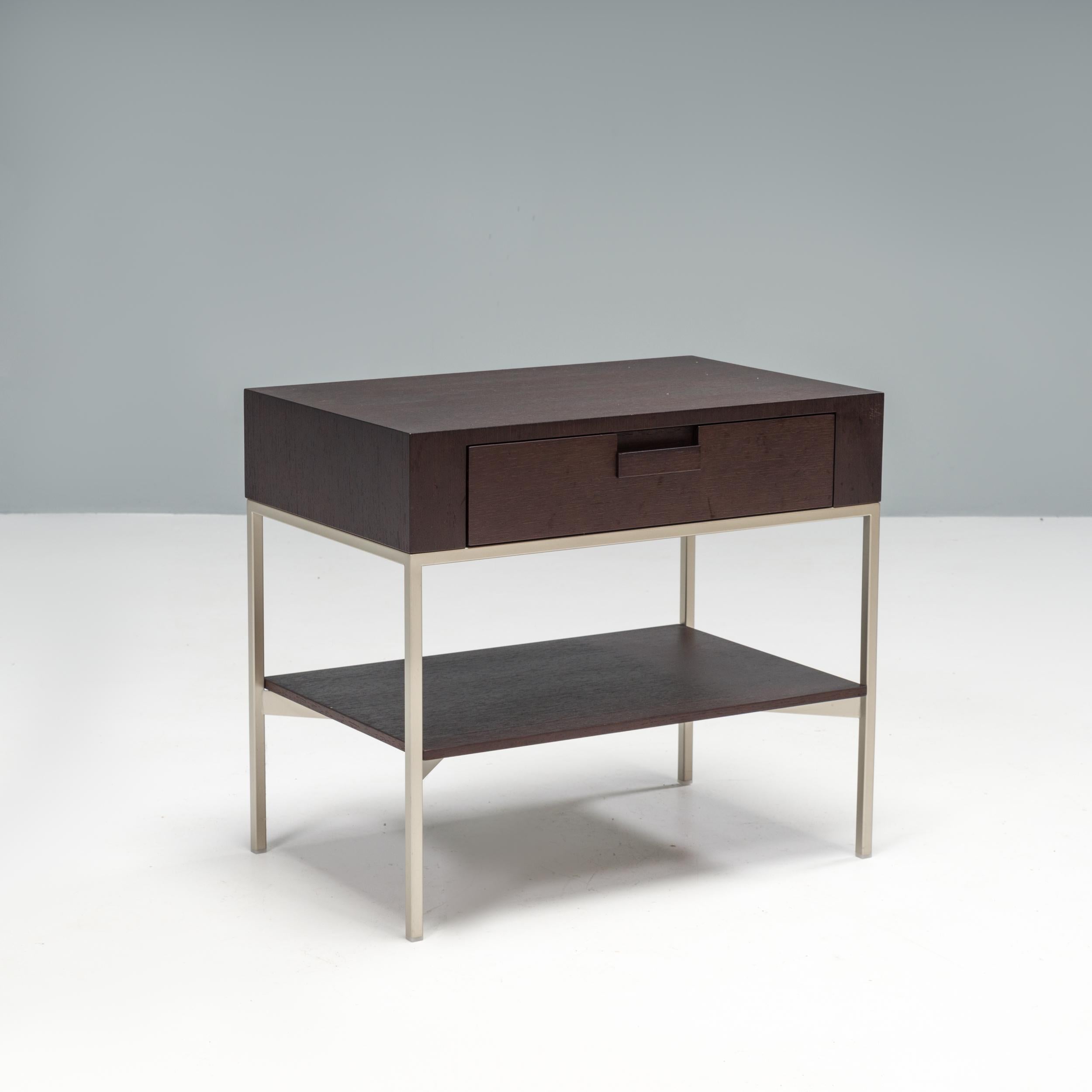 Italian Antonio Citterio for Maxalto Large Grey Oak Ebe Low Table, Set of 2