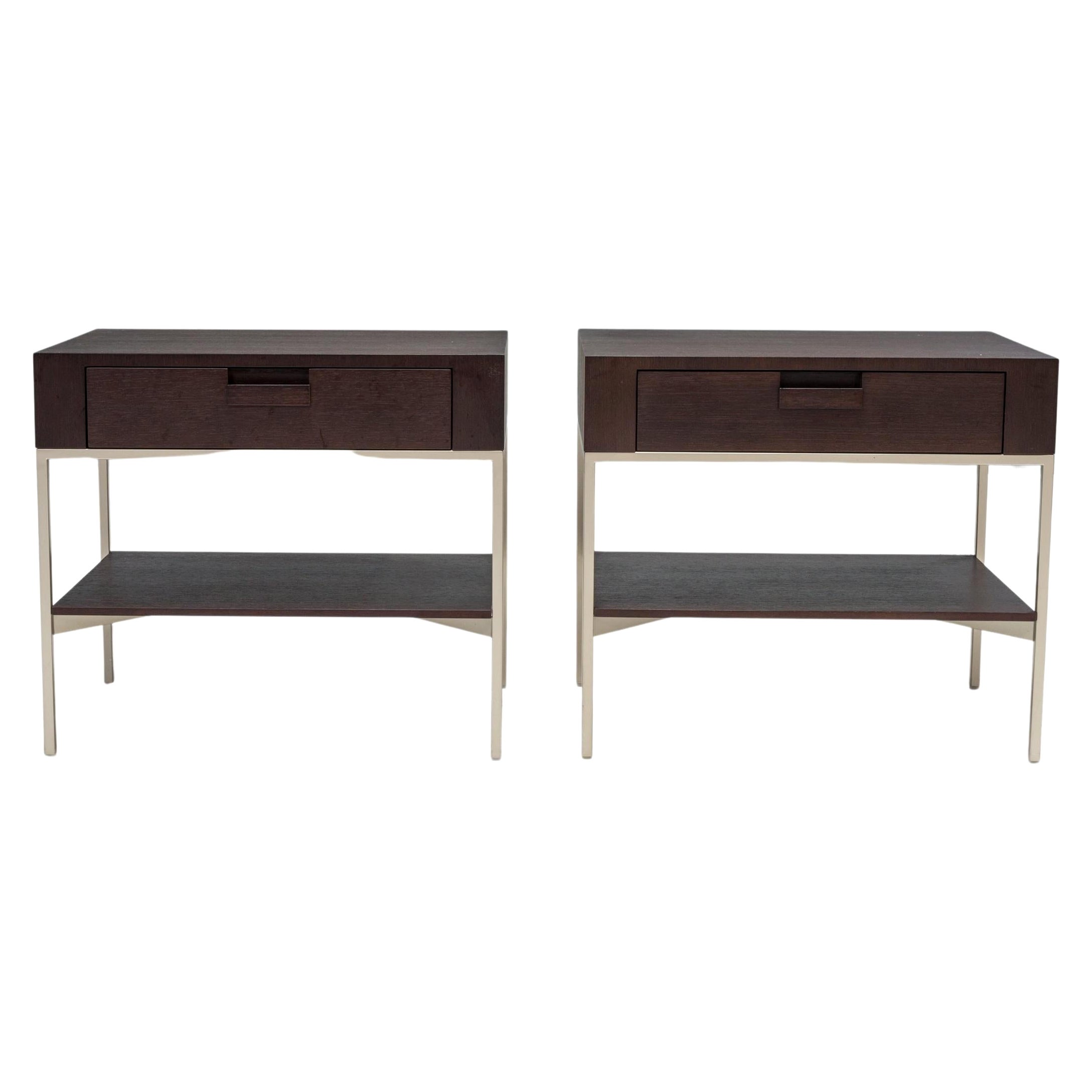 Antonio Citterio for Maxalto Large Grey Oak Ebe Low Table, Set of 2