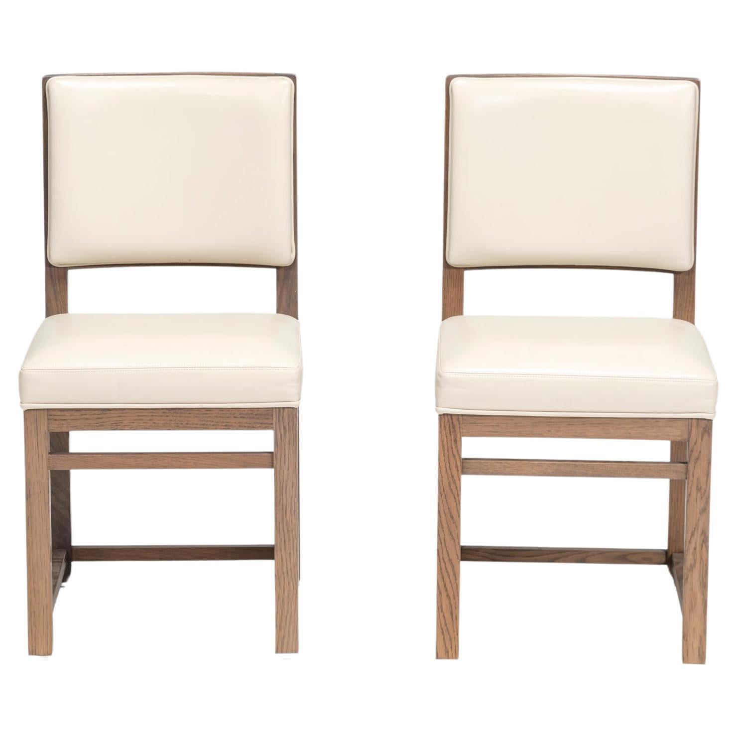 Antonio Citterio for Maxalto Musa Oak & Leather Dining Chairs, Set of 2 For Sale