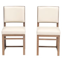 Antonio Citterio for Maxalto Musa Oak & Leather Dining Chairs, Set of 2