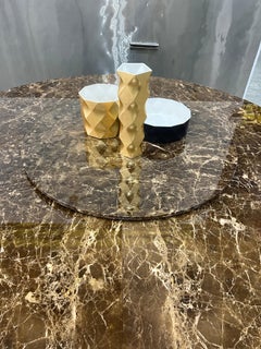 Antonio Citterio for Maxalto Xilos Emperador Marble Dining Table with Lazy Susan