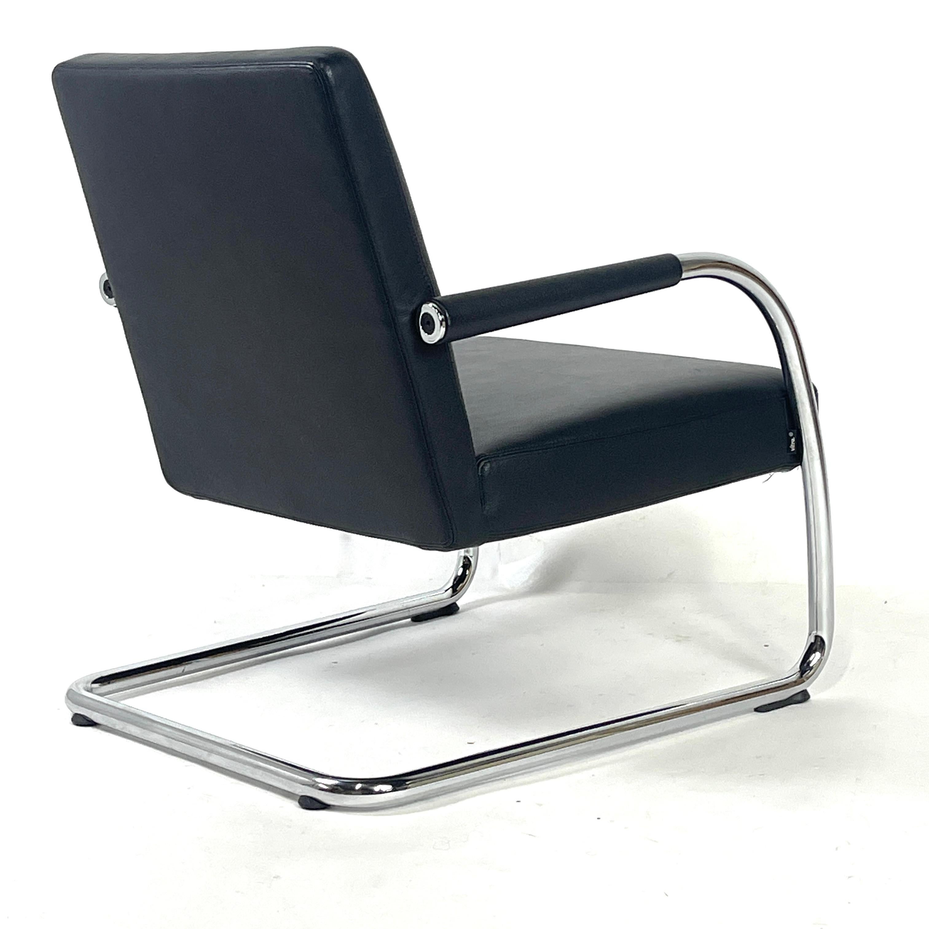 ANTONIO CITTERIO for VITRA Cantilevered Chrome & Leather Lounge Chair 4 avail. For Sale 3