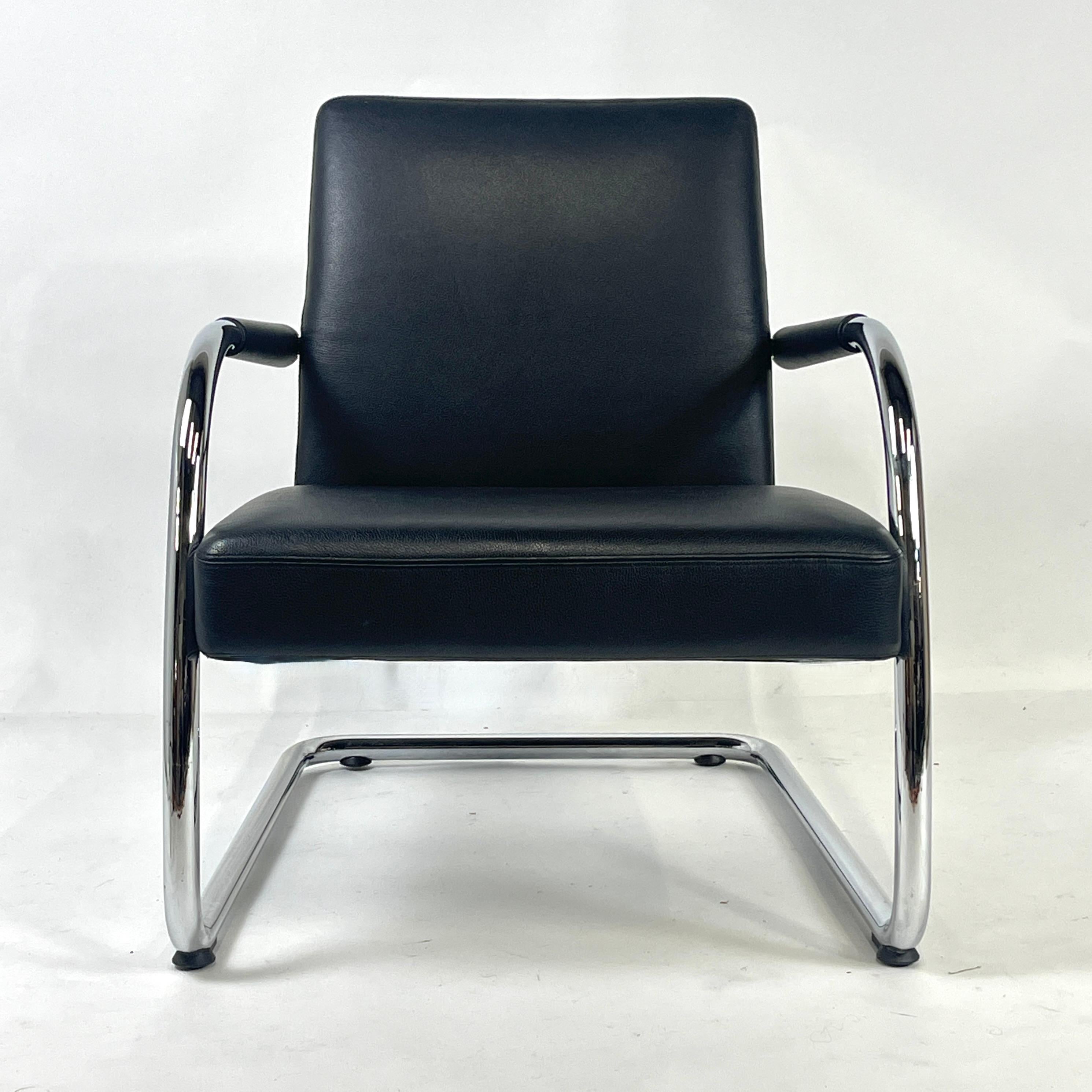ANTONIO CITTERIO for VITRA Cantilevered Chrome & Leather Lounge Chair 4 avail. For Sale 6