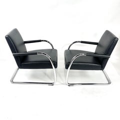 ANTONIO CITTERIO for VITRA Sedia da salotto a sbalzo in pelle e cromo 4 disponibili.