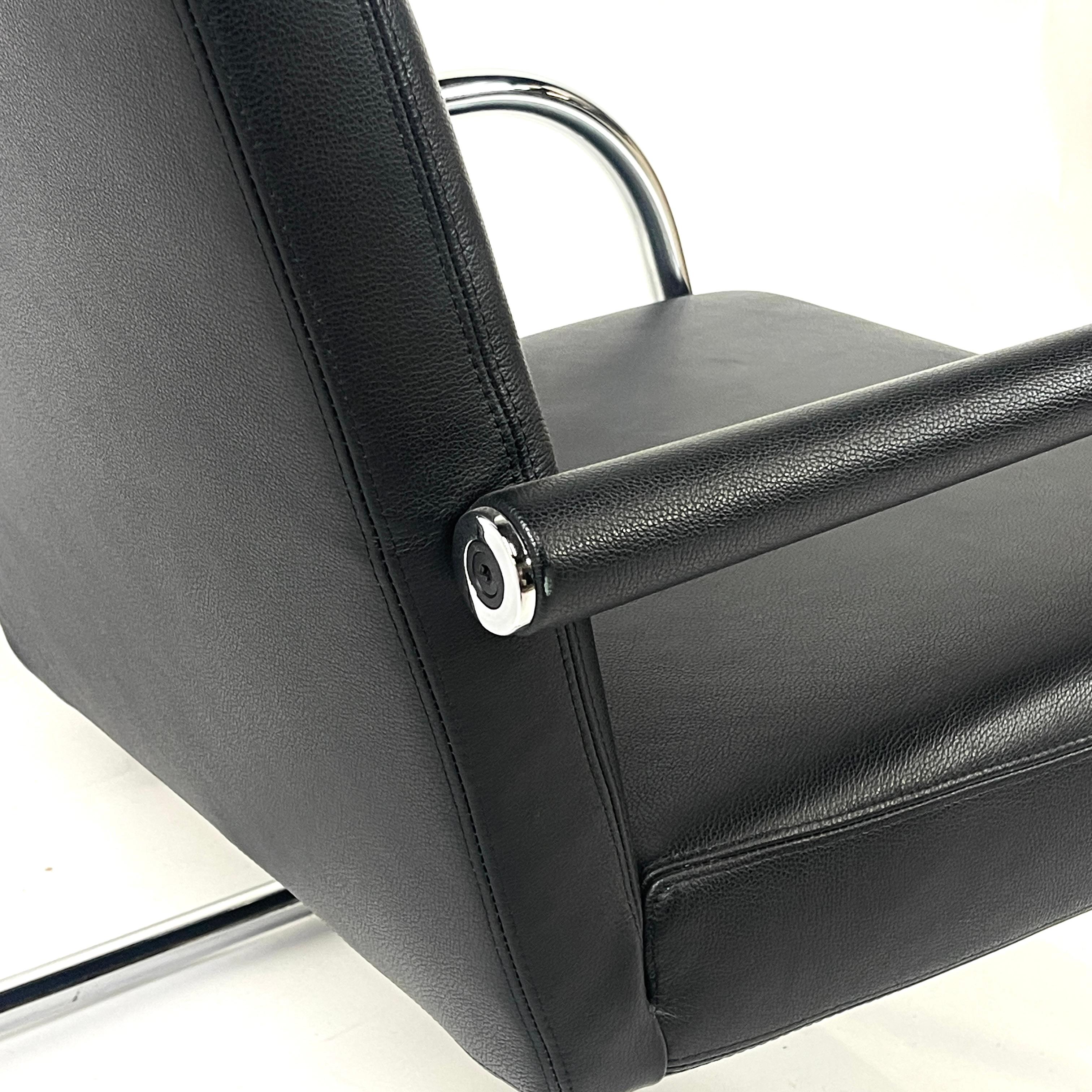 Contemporary ANTONIO CITTERIO for VITRA Cantilevered Chrome & Leather Lounge Chair 4 avail. For Sale