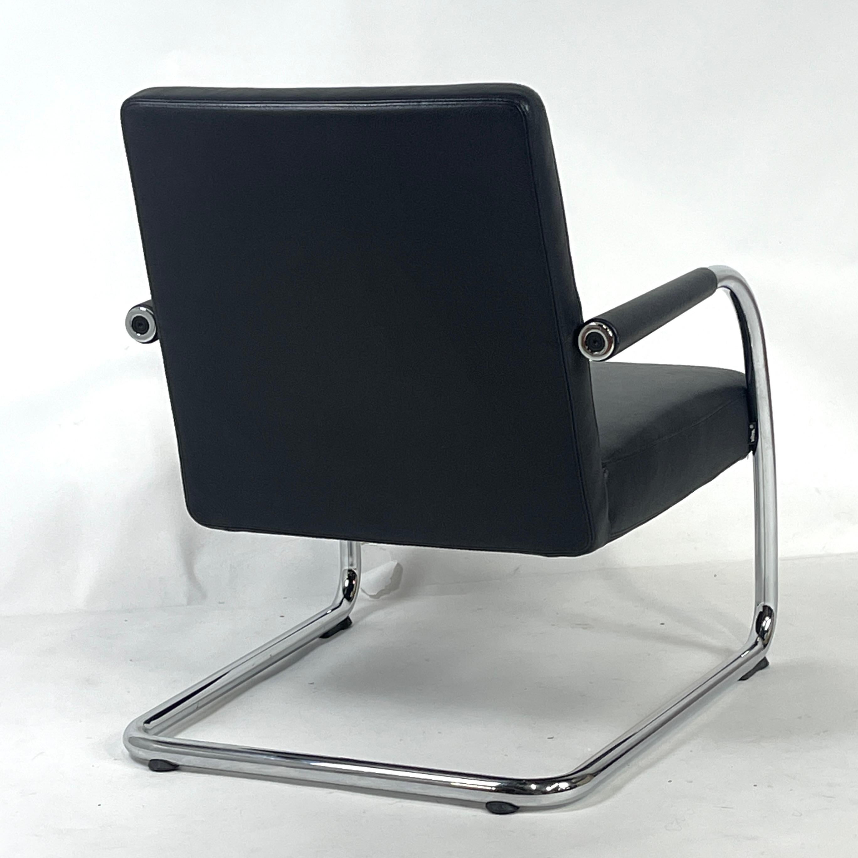 ANTONIO CITTERIO for VITRA Cantilevered Chrome & Leather Lounge Chair 4 avail. For Sale 2