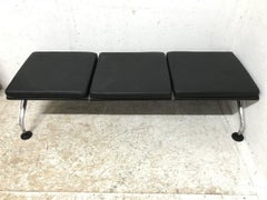 Antônio Citterio for Vitra Chrome and Black Leather Window Seat or Bench
