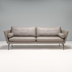 Antonio Citterio for Vitra Grey Leather Suita Three-Seat Sofa, 2021
