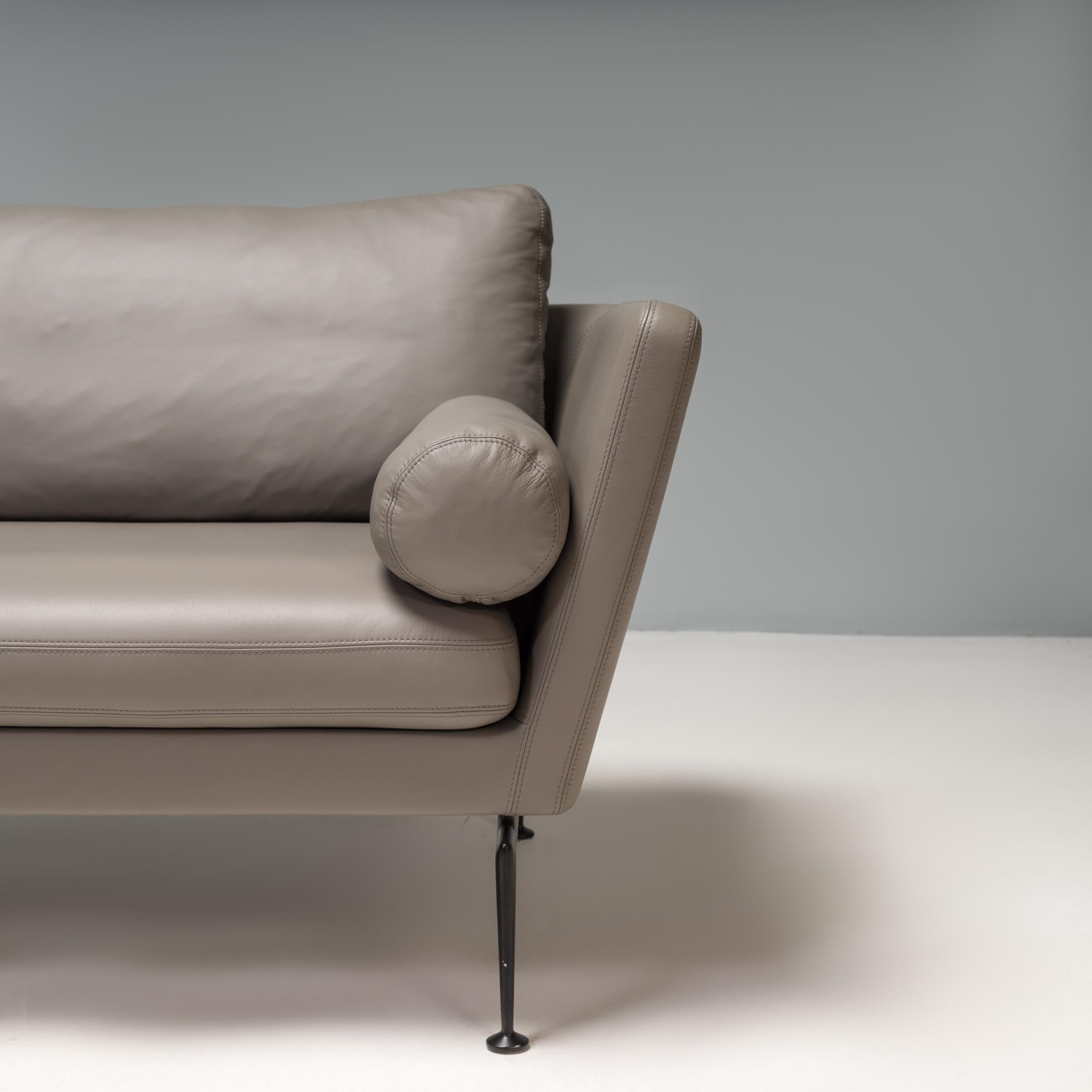 Antonio Citterio for Vitra Grey Leather Suita Three-Seat Sofa, 2021 For Sale 2
