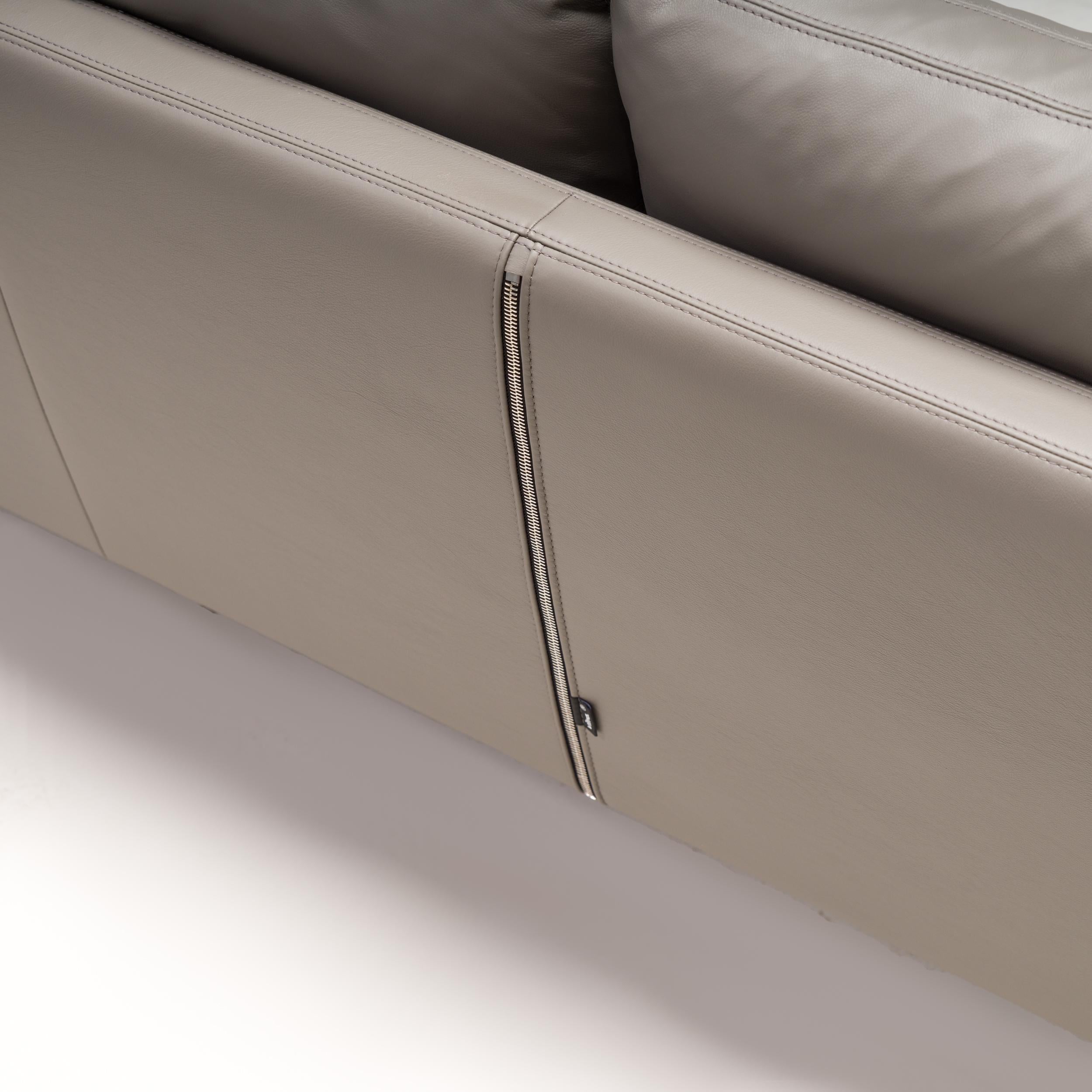 Antonio Citterio for Vitra Grey Leather Suita Three-Seat Sofa, 2021 For Sale 3