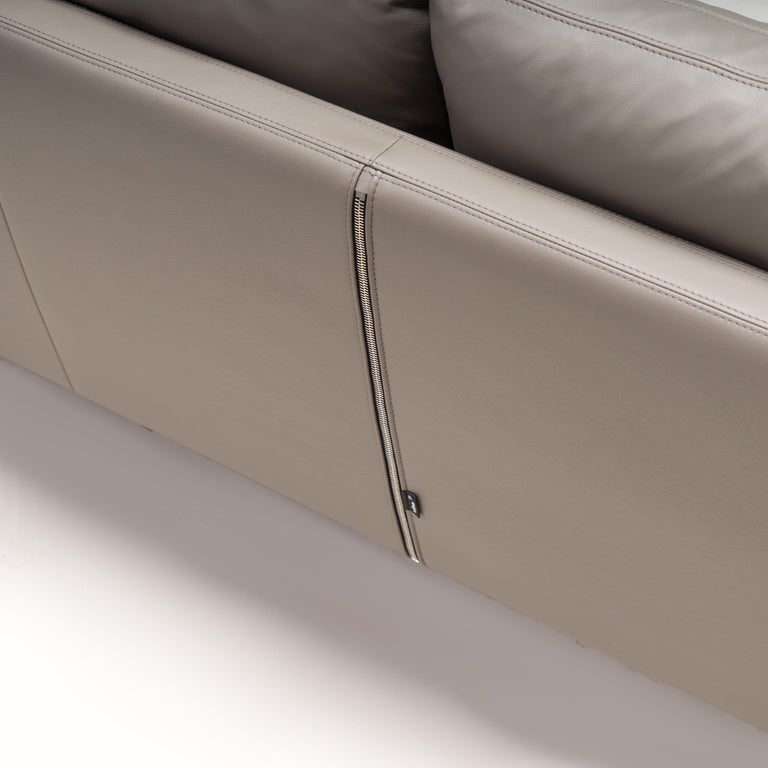 Antonio Citterio for Vitra Grey Leather Suita Three-Seat Sofa, 2021 3