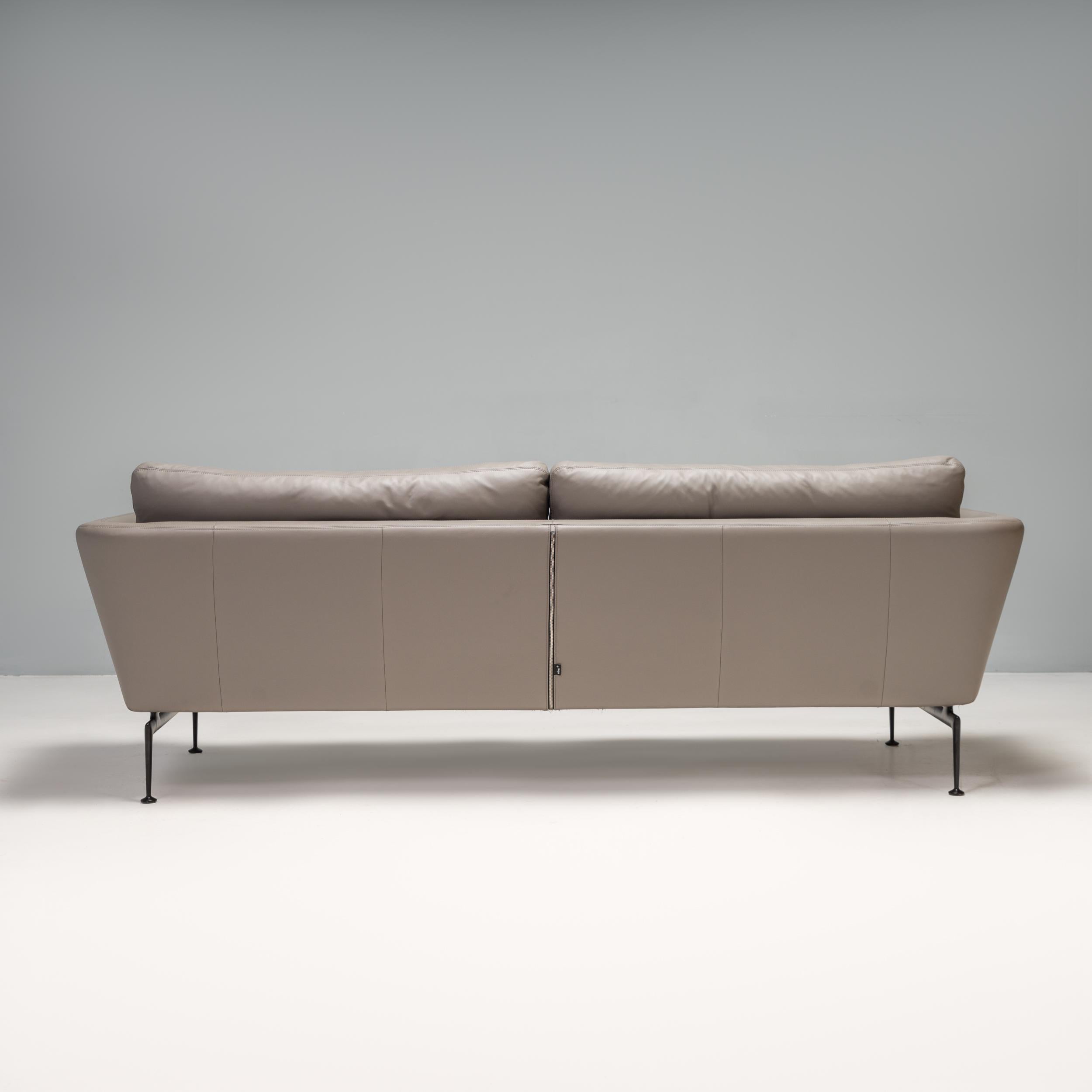 Antonio Citterio für Vitra, dreisitziges Suita-Sofa aus grauem Leder, 2021 im Angebot 3