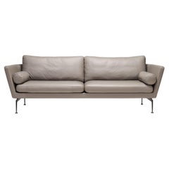 Antonio Citterio for Vitra Grey Leather Suita Three-Seat Sofa, 2021