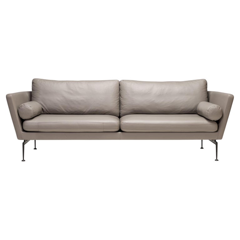 Antonio Citterio for Vitra Grey Leather Suita Three-Seat Sofa, 2021