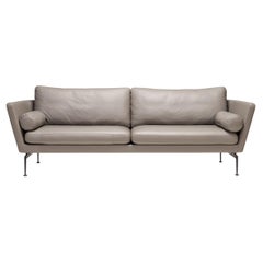 Antonio Citterio for Vitra Grey Leather Suita Three-Seat Sofa, 2021