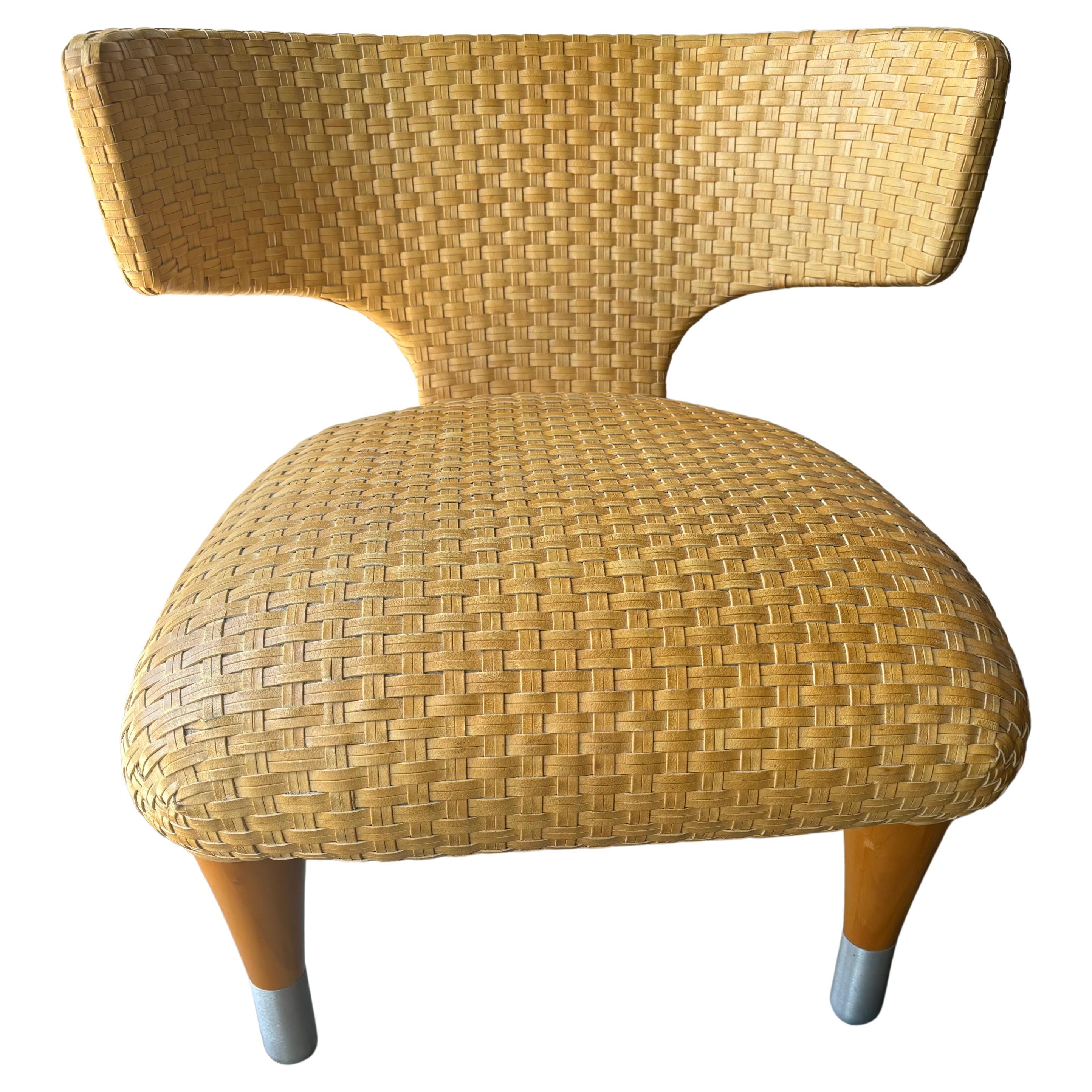 Antonio Citterio  " Klismos " lounge leather chair . Compagnia delle Filippine