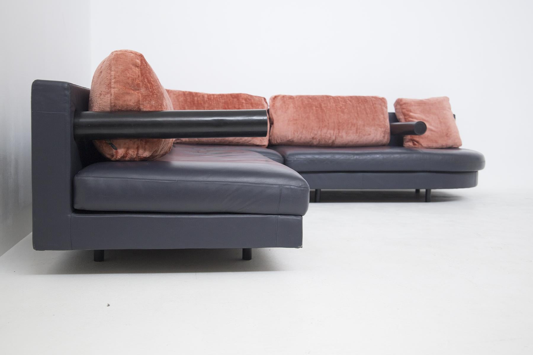 Antonio Citterio Leather Corner Sofa for B&B Italia For Sale 4