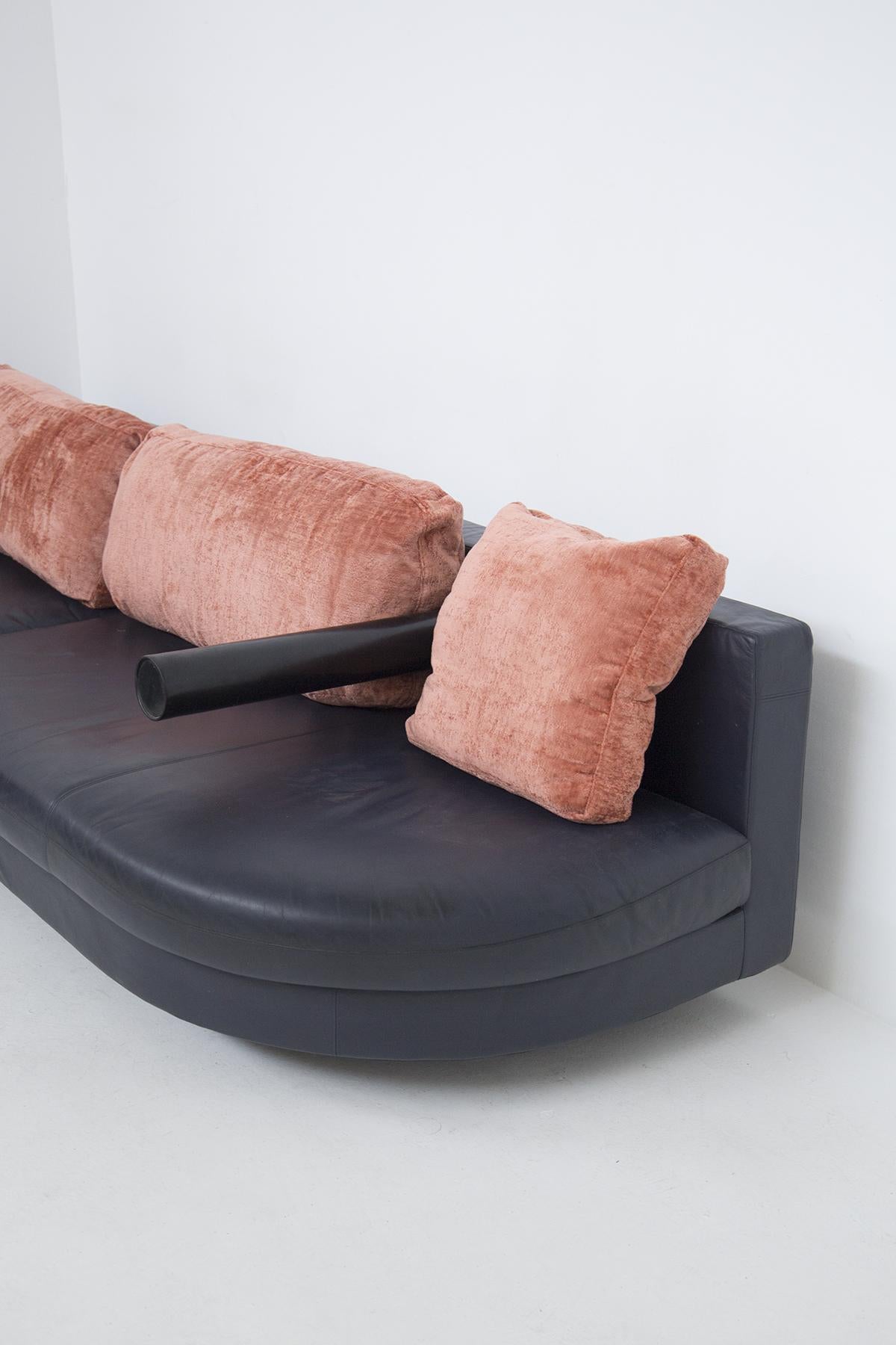 Mid-Century Modern Antonio Citterio Leather Corner Sofa for B&B Italia For Sale