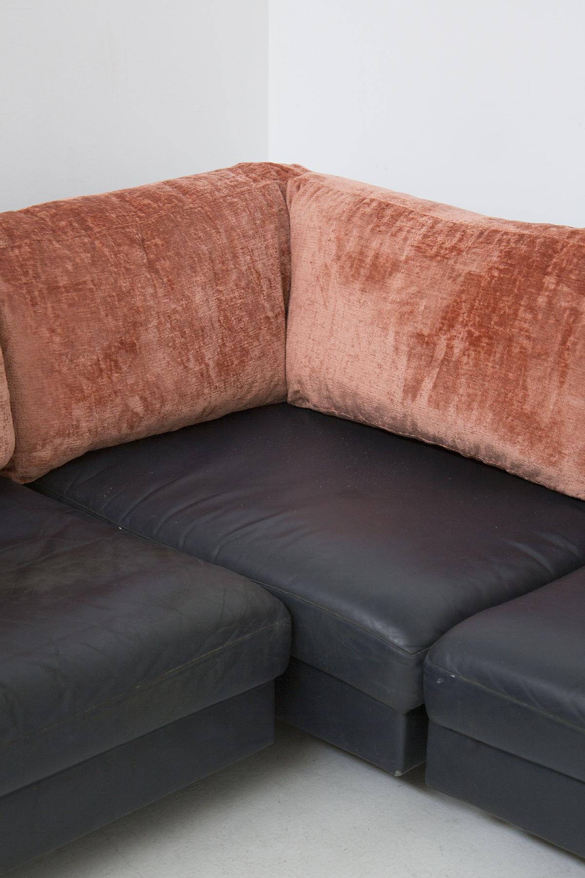 Late 20th Century Antonio Citterio Leather Corner Sofa for B&B Italia For Sale