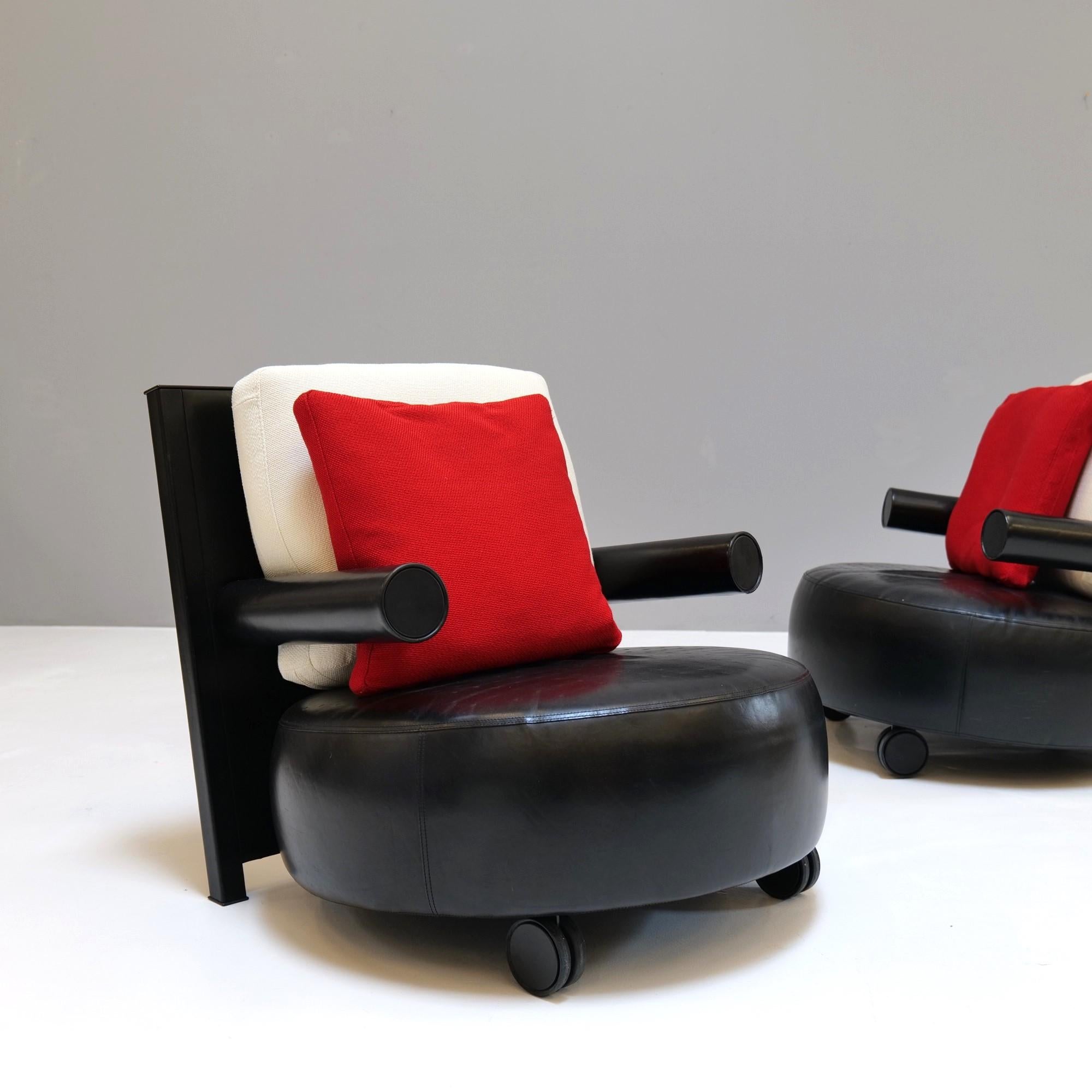italien Antonio Citterio, paire de fauteuils mod. Baisity pour B&B Italia, 1980 en vente