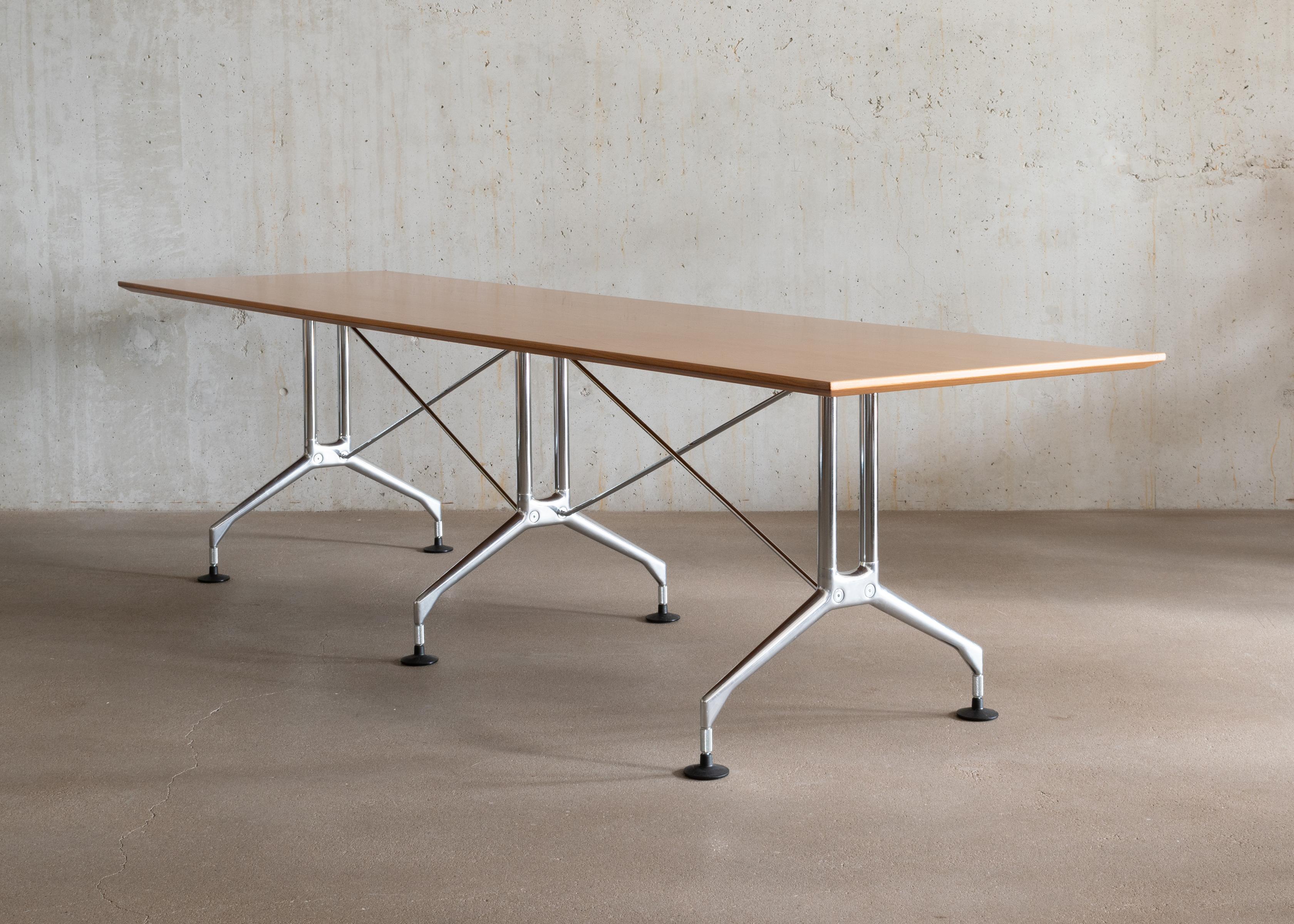 Antonio Citterio Spatio Table in Oak Veneer and Chrome Plated Steel for Vitra 6