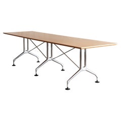 Antonio Citterio Spatio Table in Oak Veneer and Chrome Plated Steel for Vitra