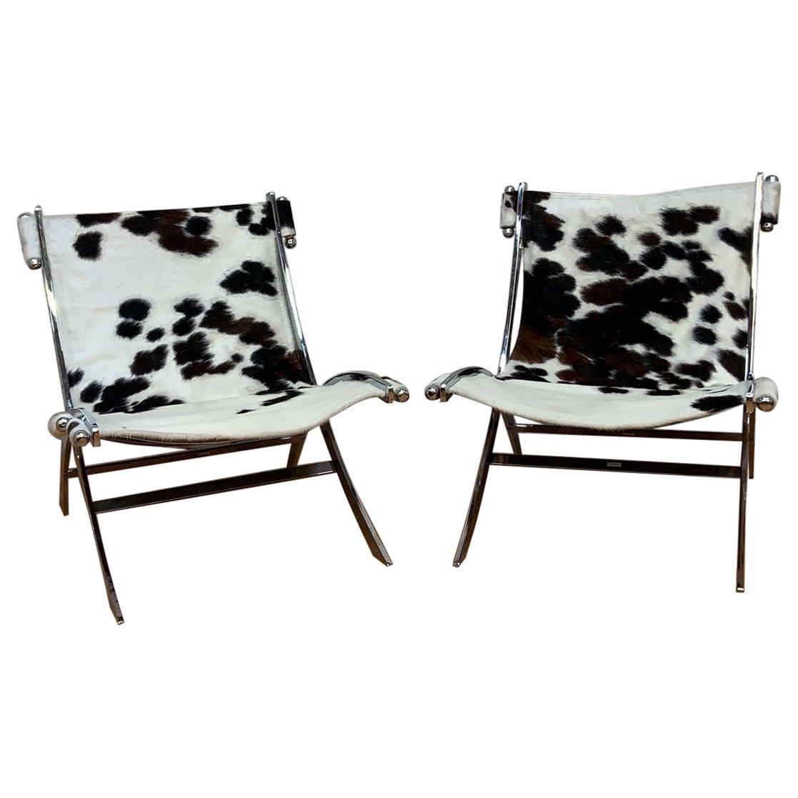 Antonio Citterio "Timeless" Lounge Sillas de Tijera para Flexform Recién Tapizadas en venta