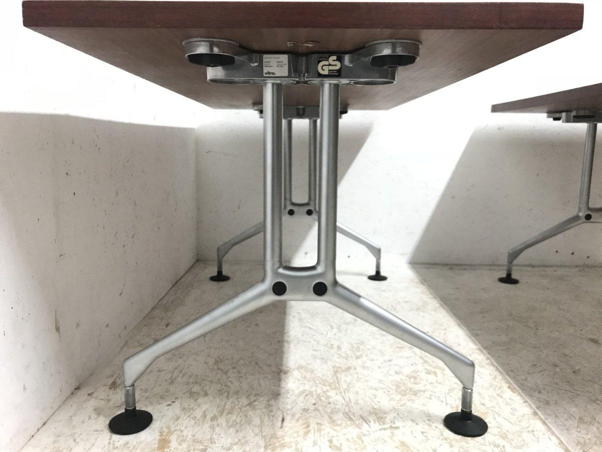 Mid-Century Modern Antônio Citterio, Vitra, Two Aluminium Dining or Desk Tables with Walnut Tops