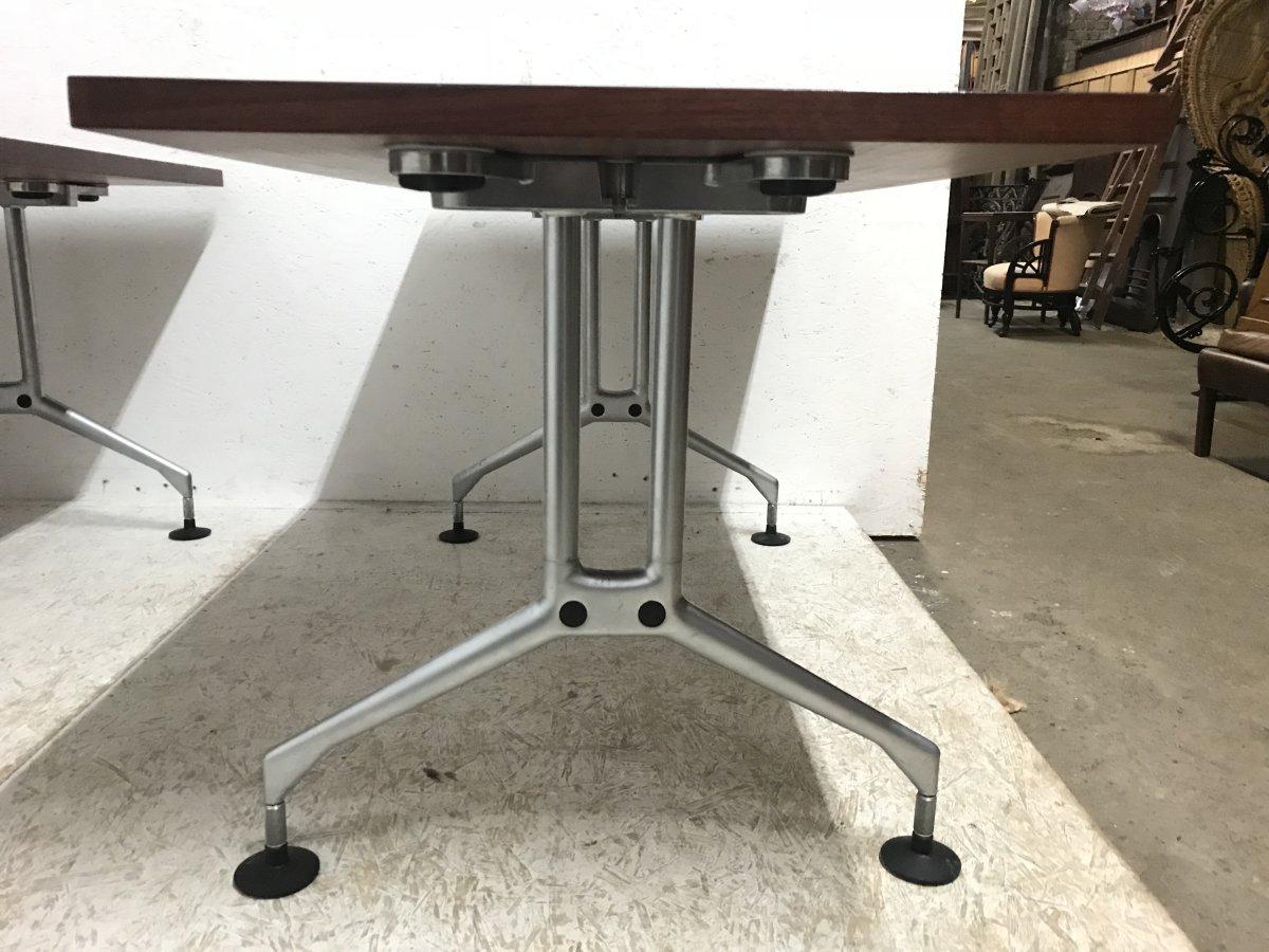 Machine-Made Antônio Citterio, Vitra, Two Aluminium Dining or Desk Tables with Walnut Tops