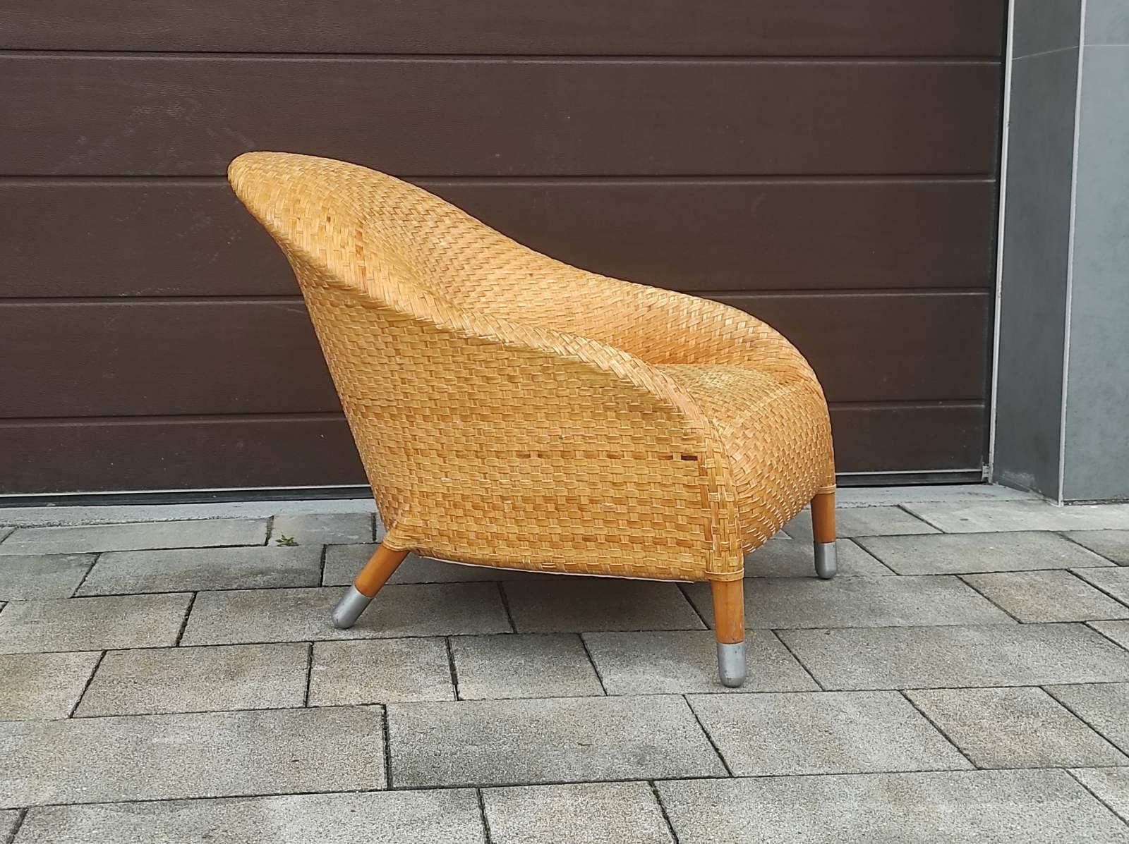 Sedia Longue in pelle intrecciata di Antonio Citterio per B&B Italia in vendita 6