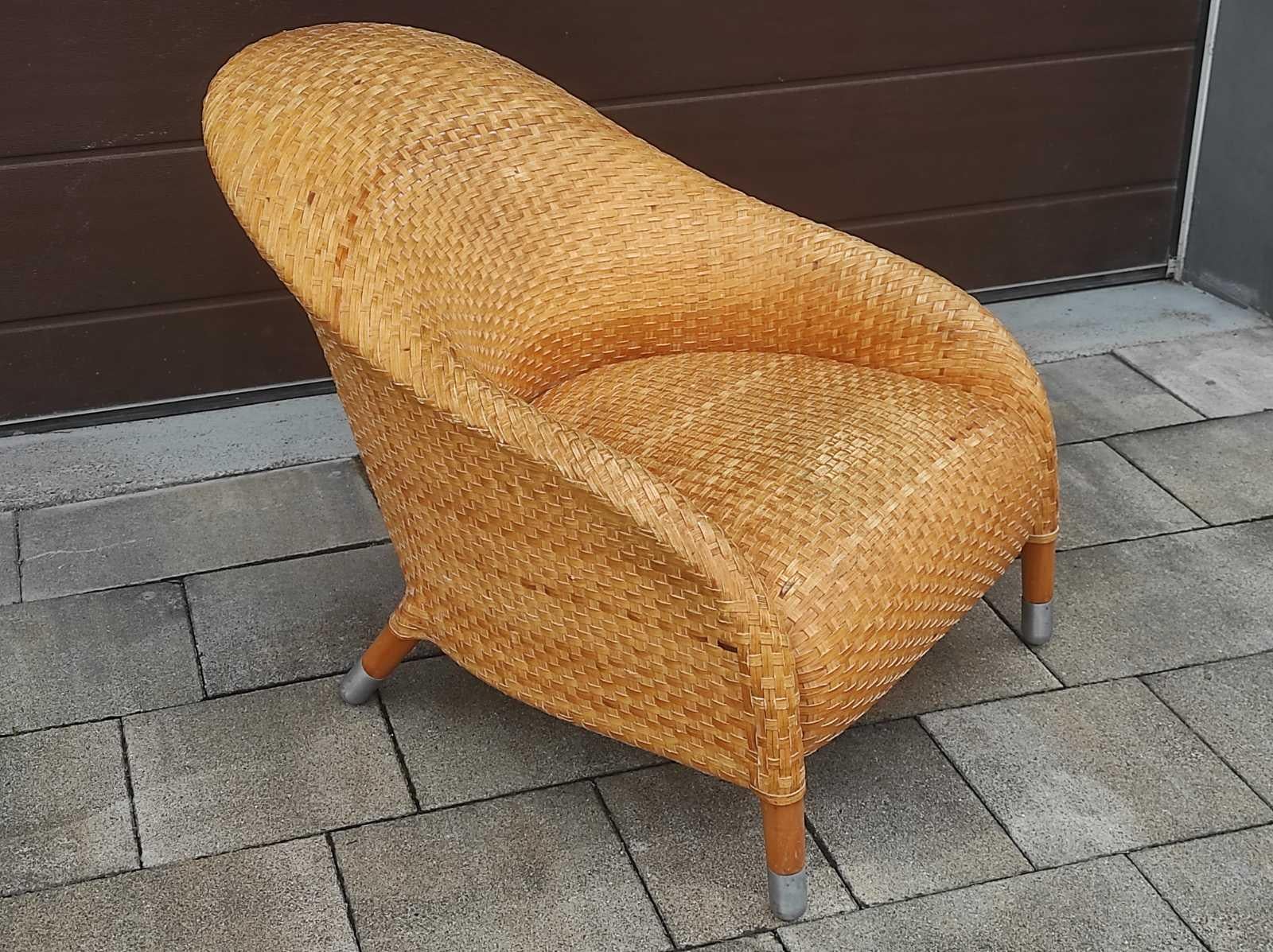 Mid-Century moderno Sedia Longue in pelle intrecciata di Antonio Citterio per B&B Italia in vendita