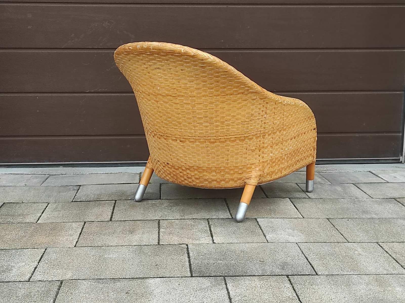 Sedia Longue in pelle intrecciata di Antonio Citterio per B&B Italia in vendita 1