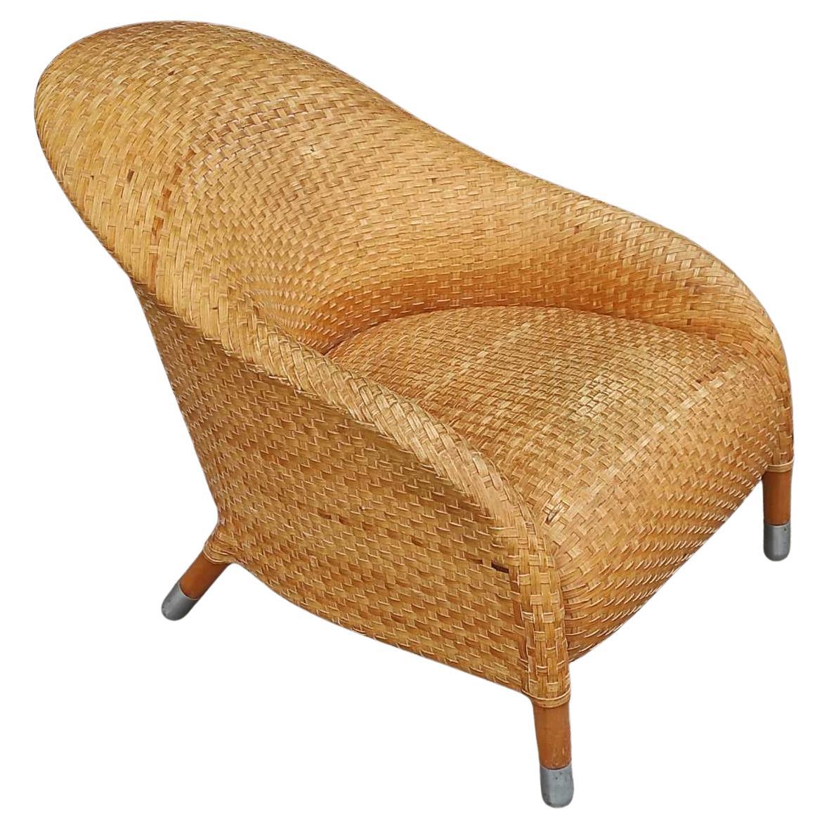 Antonio Citterio Woven Leather Longue Chair For B&B Italia