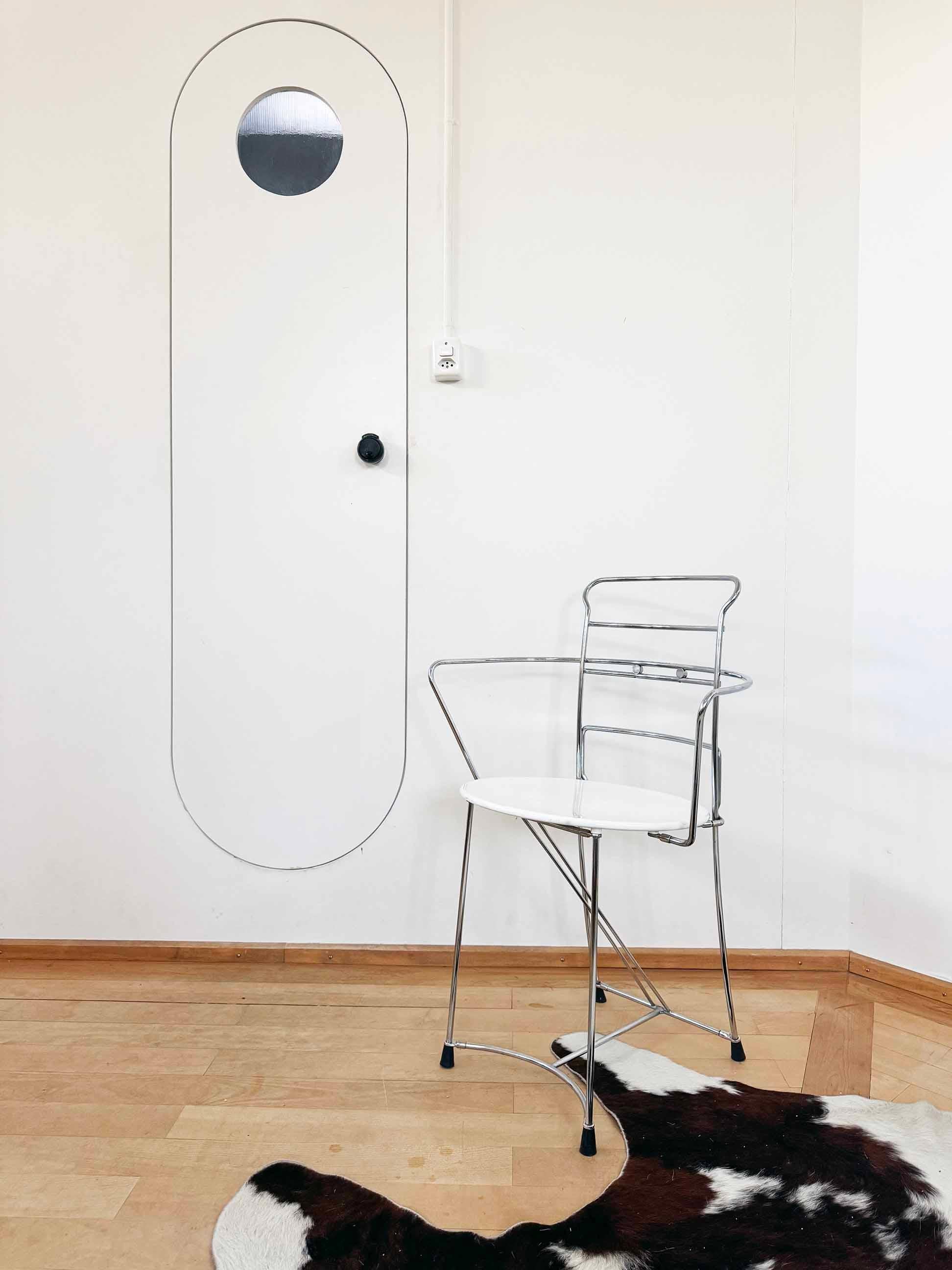 Antonio Cittero Eridiana Leather + Metal Chairs, Xilitalia, Italy, 1980s, Set 6 For Sale 8