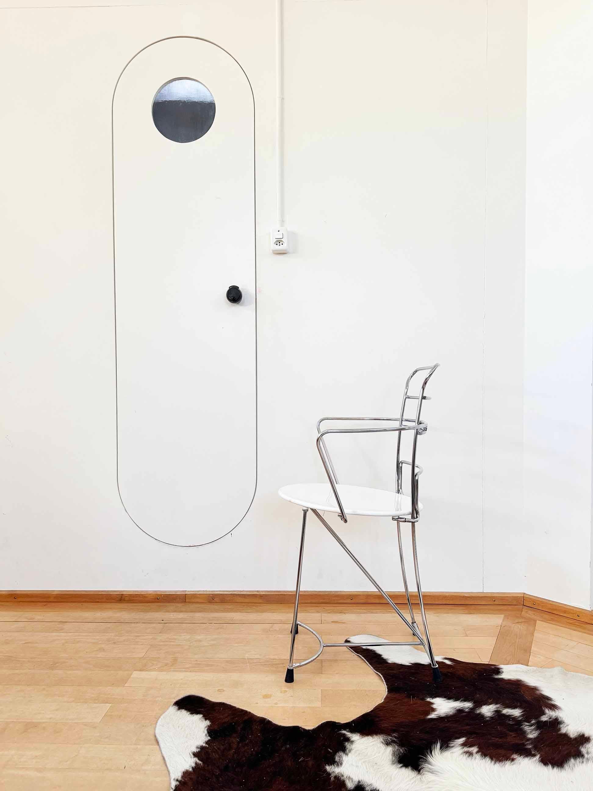 Antonio Cittero Eridiana Leather + Metal Chairs, Xilitalia, Italy, 1980s, Set 6 For Sale 9