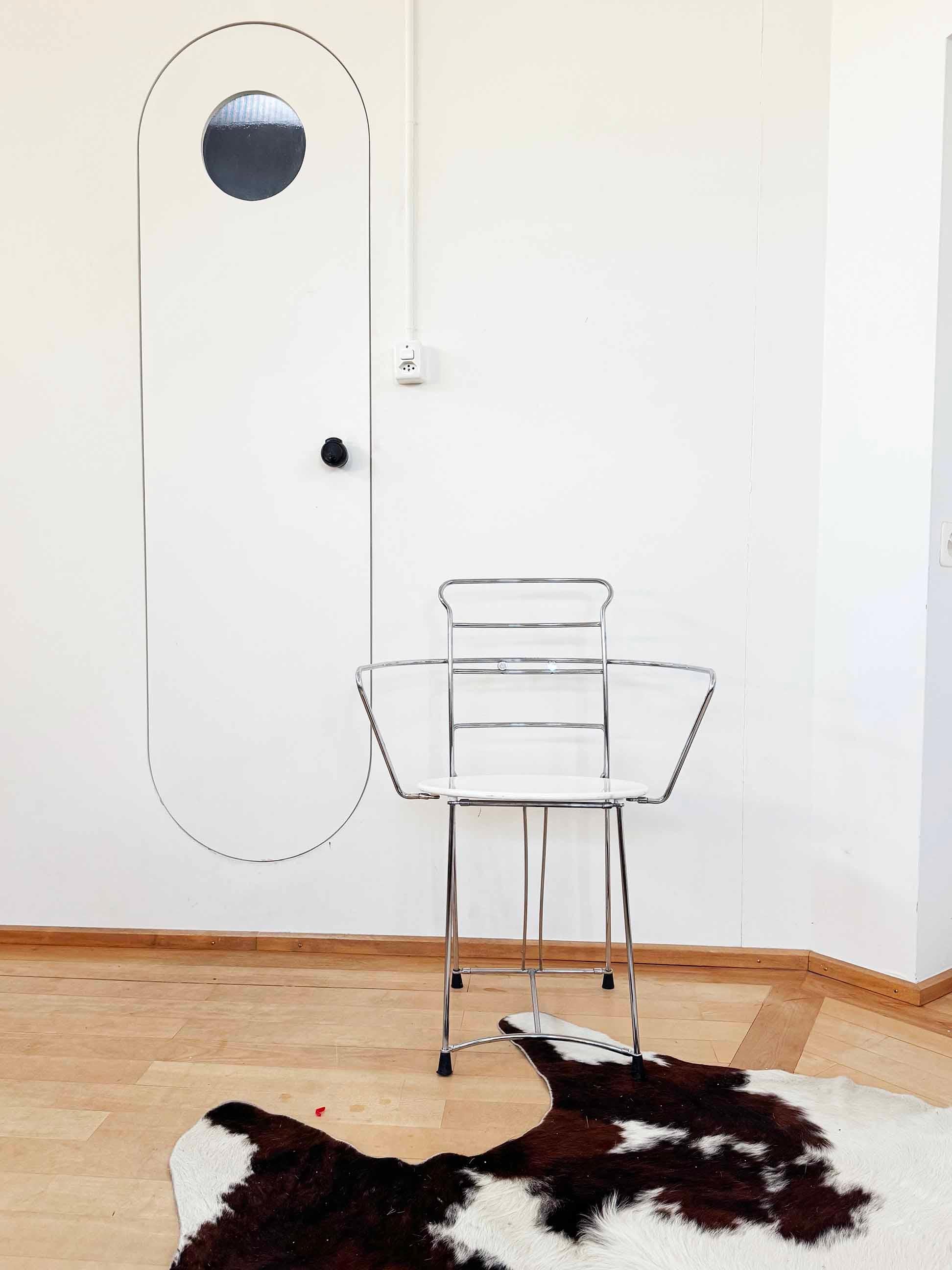 Antonio Cittero Eridiana Leather + Metal Chairs, Xilitalia, Italy, 1980s, Set 6 For Sale 10