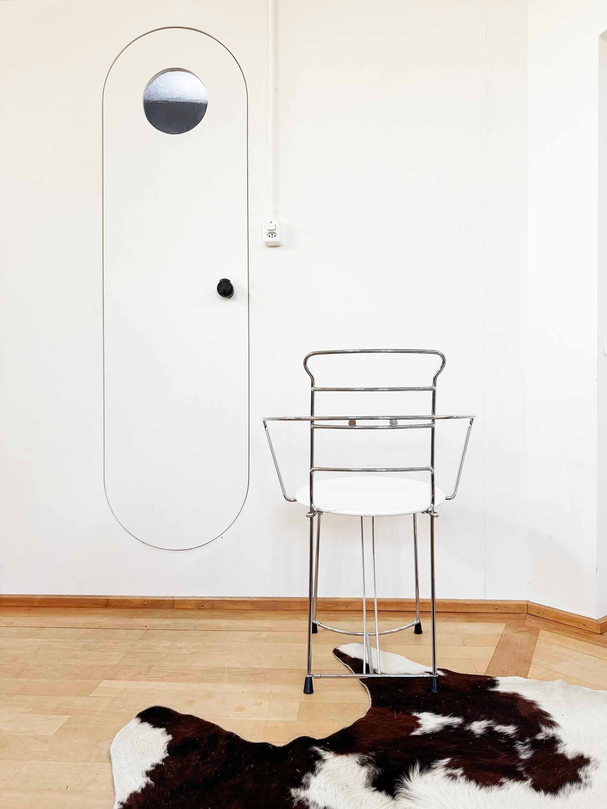 Antonio Cittero Eridiana Leather + Metal Chairs, Xilitalia, Italy, 1980s, Set 6 For Sale 11