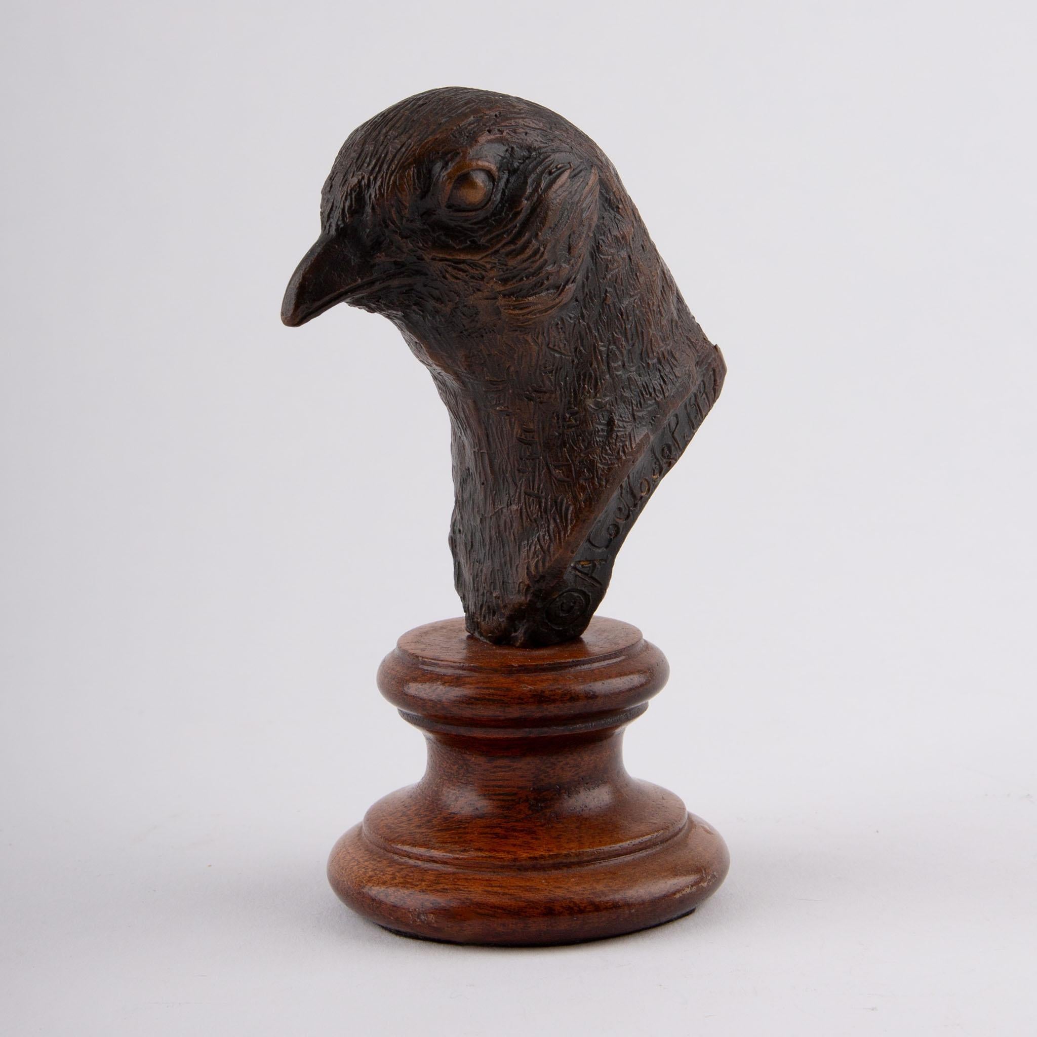 Spagnolo Antonio Coello Wildlife Bronzo - Pernice su base di legno tornito in vendita