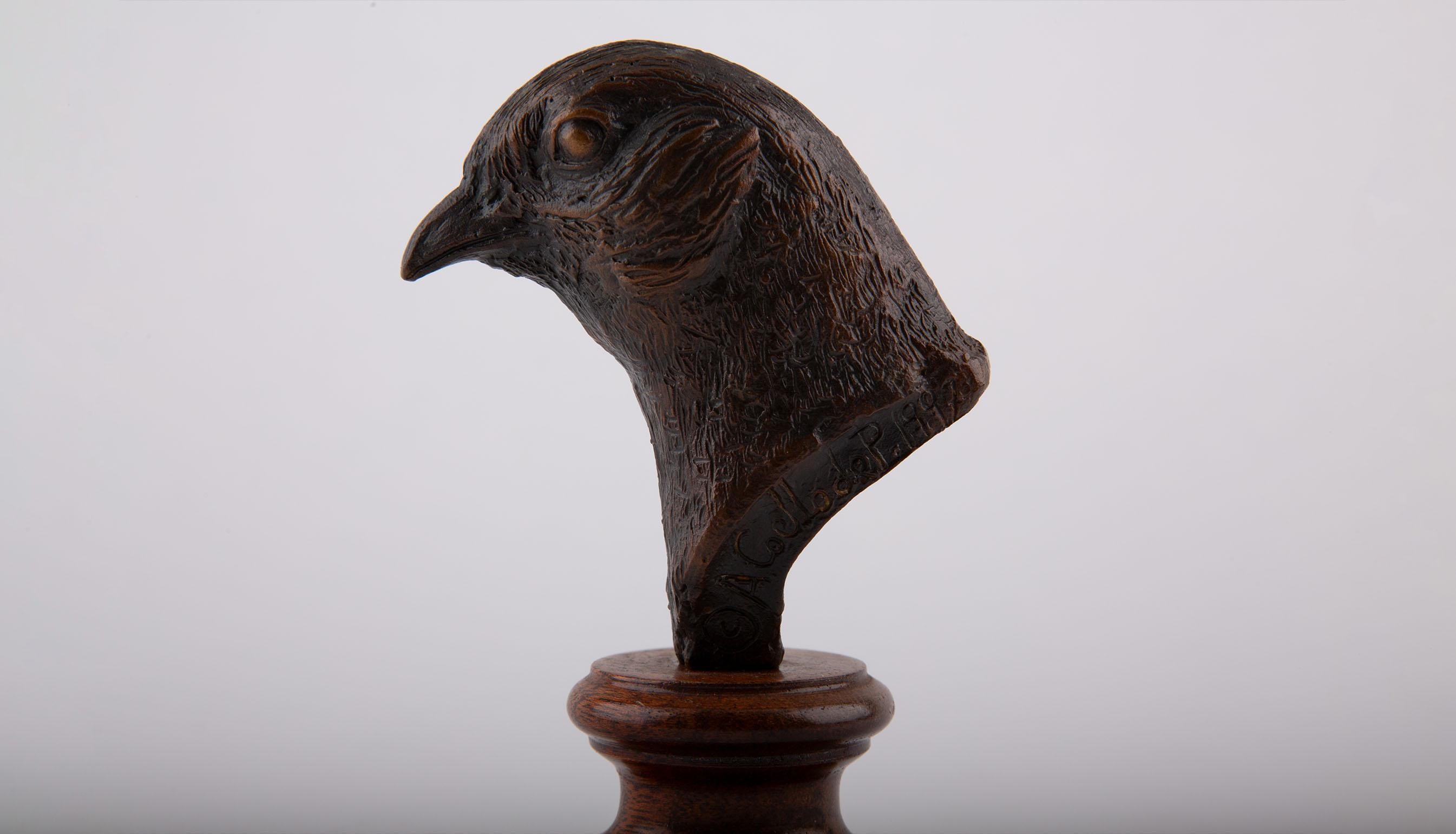 Bronzato Antonio Coello Wildlife Bronzo - Pernice su base di legno tornito in vendita