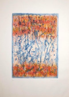 Composición abstracta - Grabado original de Antonio Corpora - 1977