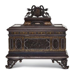 Renaissance Damascened Steel Casket from 1872 Great London Exhibition