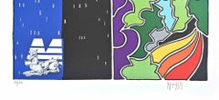 Abstract Urban Landscape - Lithograph by Antonio Cremonese - 1980s