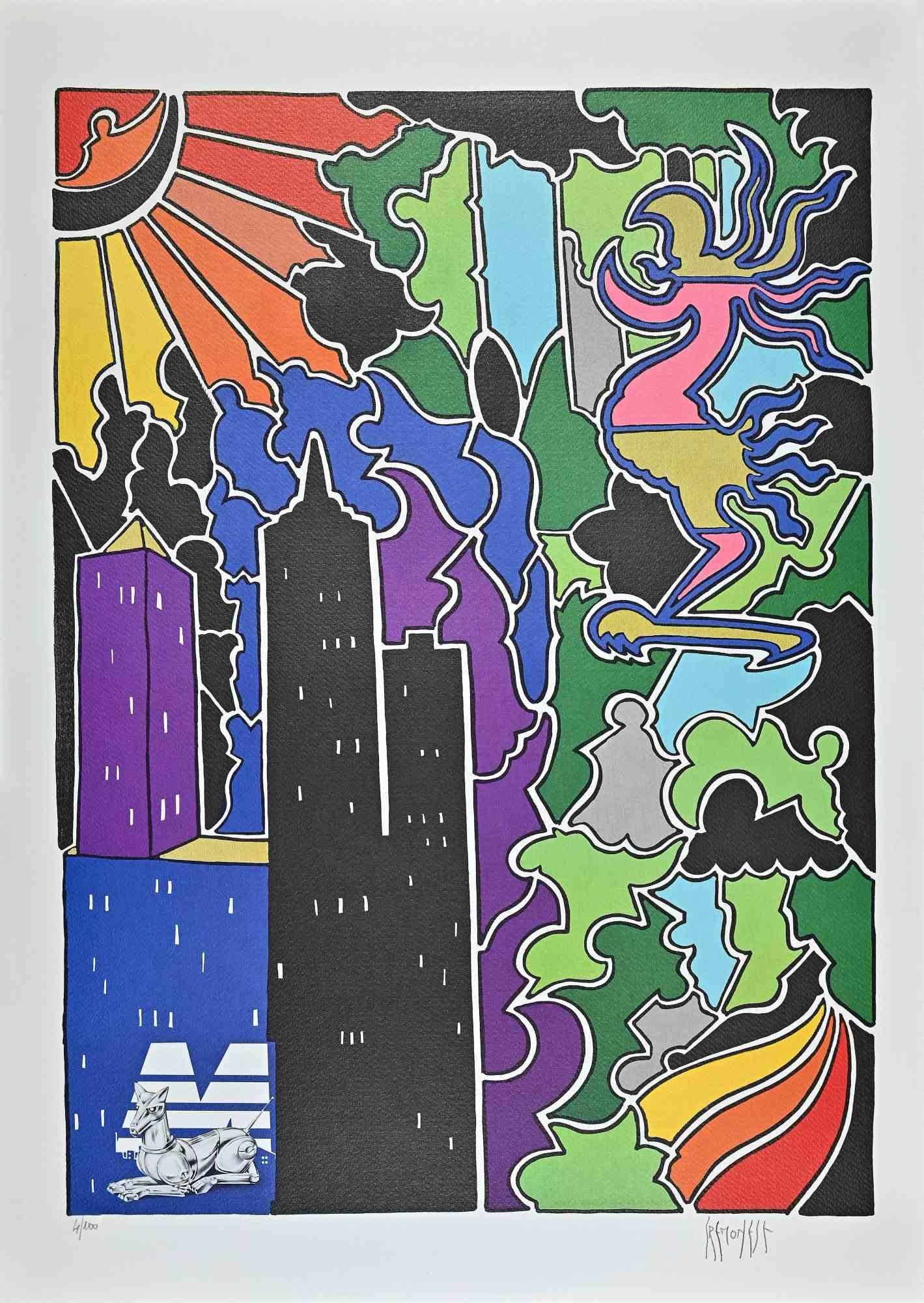 Abstract Urban Landscape  is an original print, realized in by the Artist Antonio Cremonese (Rome, 1949).

Color lithograph on paper. Hand Signed on the right margin. Limited edition, ex. 4/100

Good conditions.

Antonio Cremonese (Rome, 1949) is an