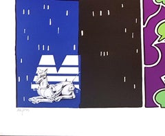 Composizione - Litografia originale di Antonio Cremonese - Anni '80