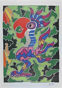 Parrot - Lithograph by Antonio Cremonese - 1980s