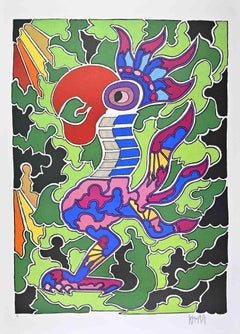 Parrot - Lithograph by Antonio Cremonese - Late 20th Century