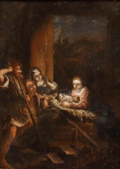 Antonio da Correggio - Huile sur toile du XIXe siècle, L'Adoration des bergers