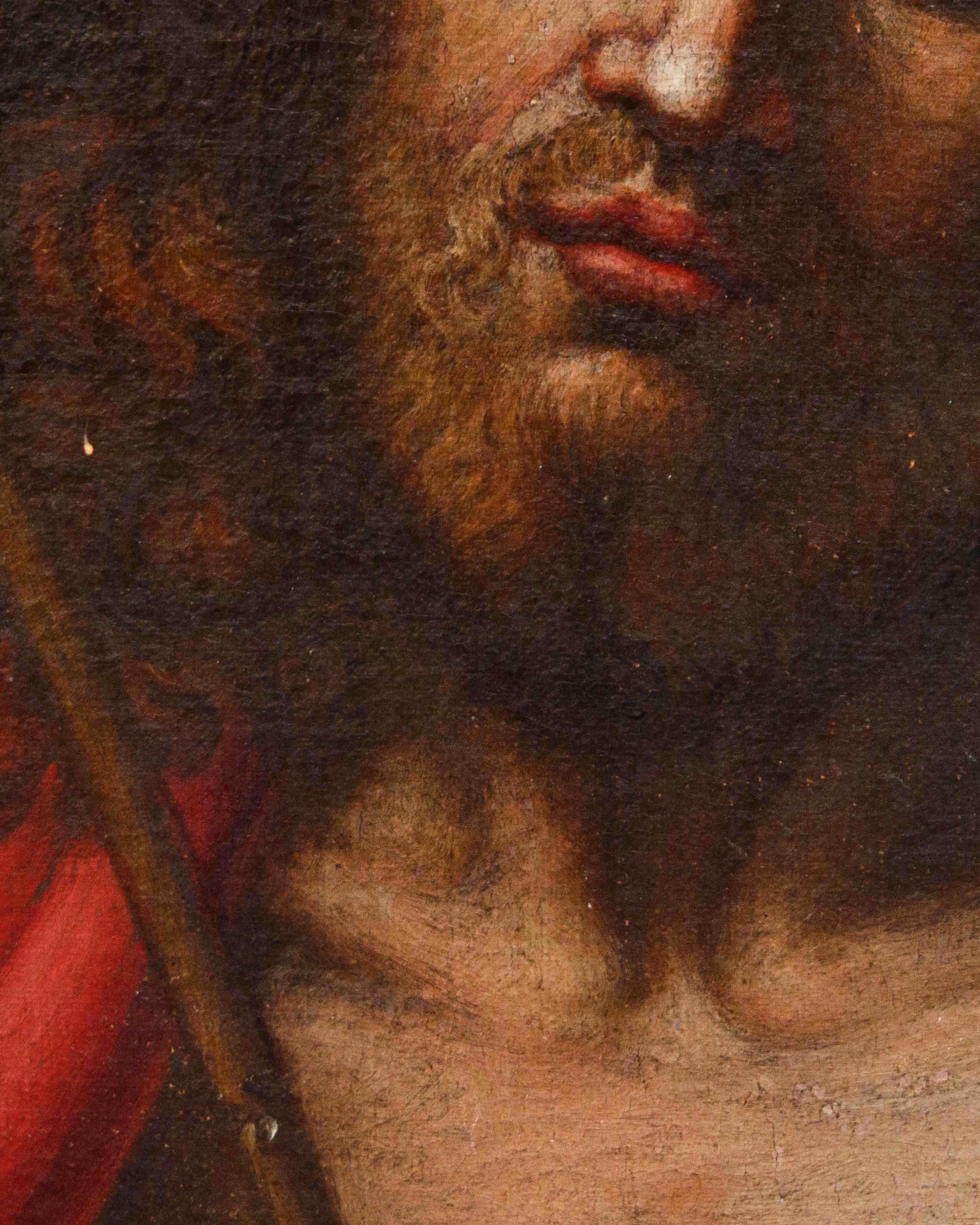 Anhänger von Antonio Allegri, bekannt als Correggio, 17. Jahrhundert

Ecce homo

Öl auf Leinwand, 70 x 54 cm

Gerahmt, 90,5 x 57 cm

Das fragliche Werk basiert auf dem Modell des Ecce homo, das Antonio Allegri, genannt Correggio (1489-1534), um 1526
