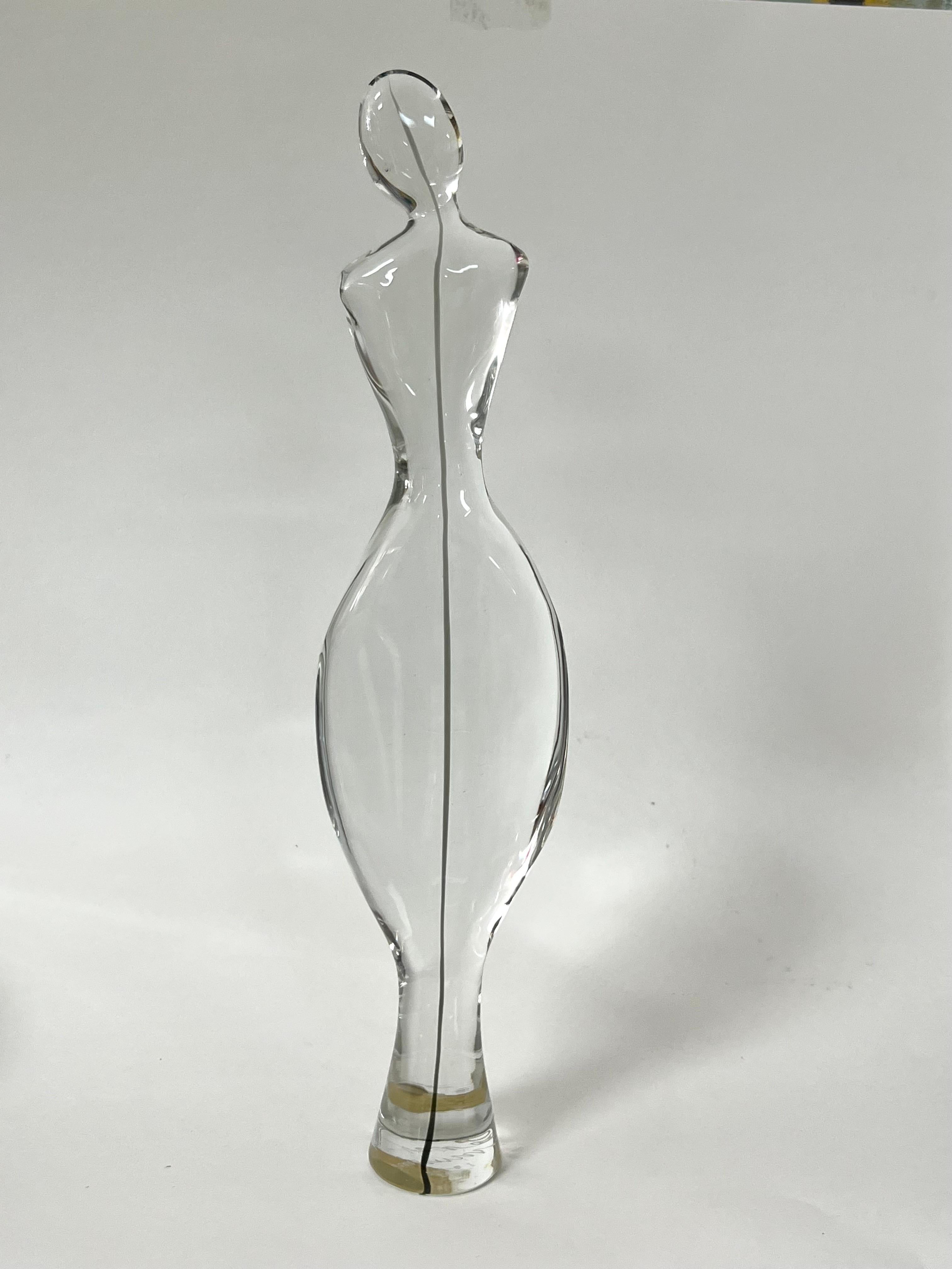 Late 20th Century Antonio da Ros Abstract Nude Art Glass Murano Sculpture For Sale